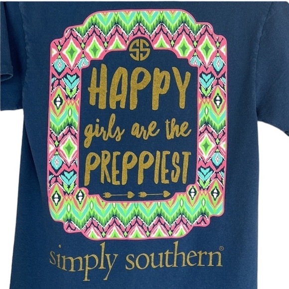 Simply Southern Tops - Simply Southern Preppiest Graphic Tee Bow Logo Shirt Small